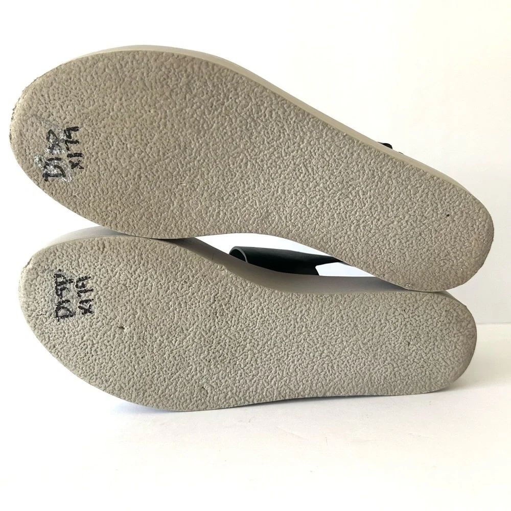 VINCE Marett Sandal Minimalist Platform Shoe Black Gray Leather Size EU 38 US 8